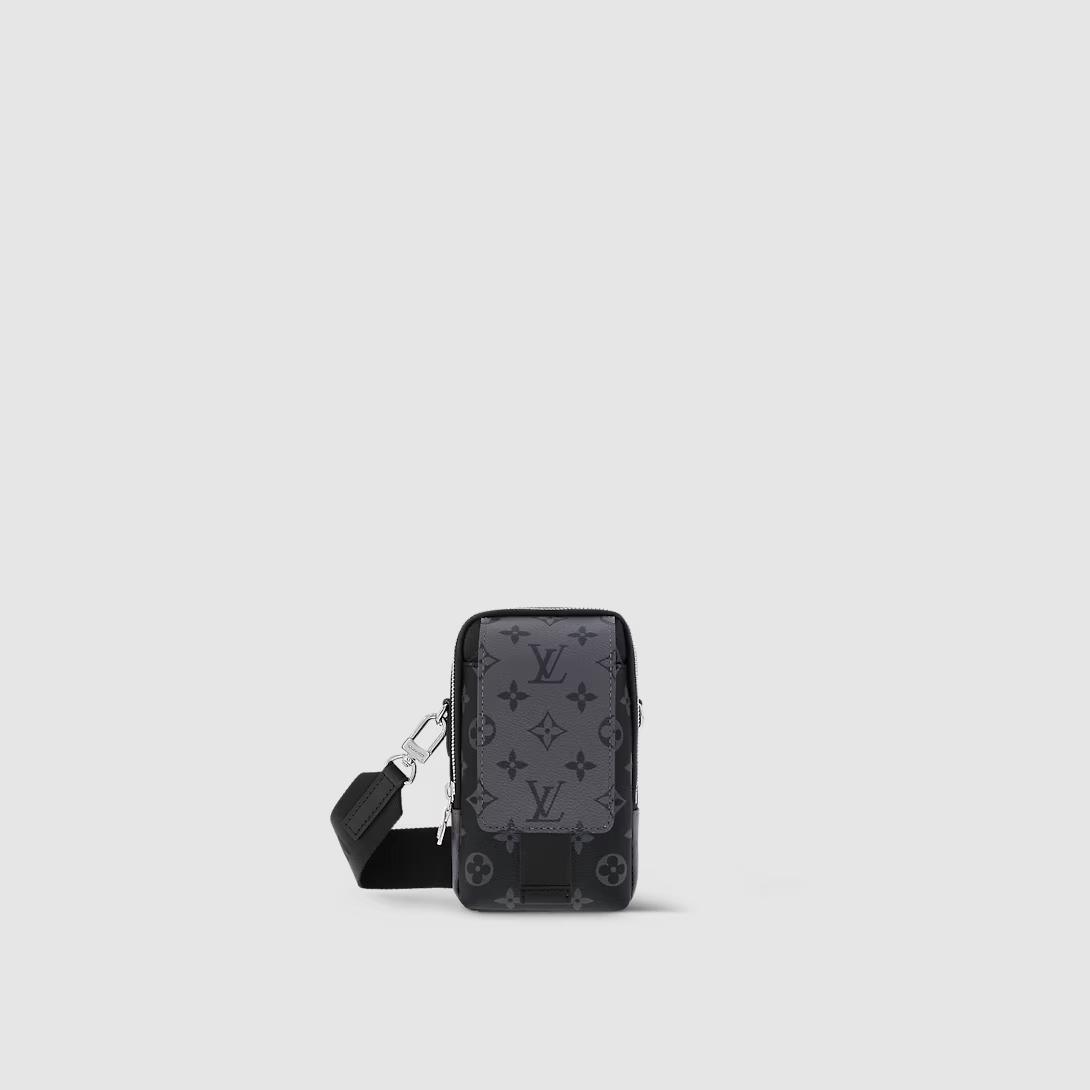 Túi Louis Vuitton Double Phone Pouch Nm Nam Xám Đen